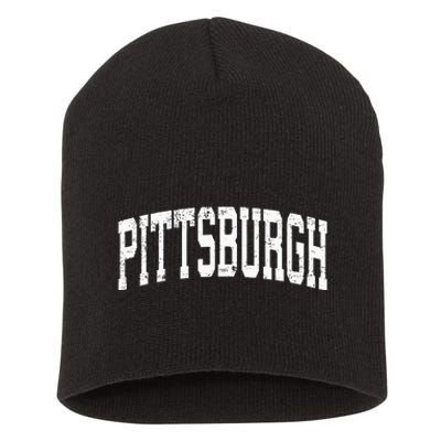 Pittsburgh Pennsylvania PA Vintage Athletic Sports Short Acrylic Beanie