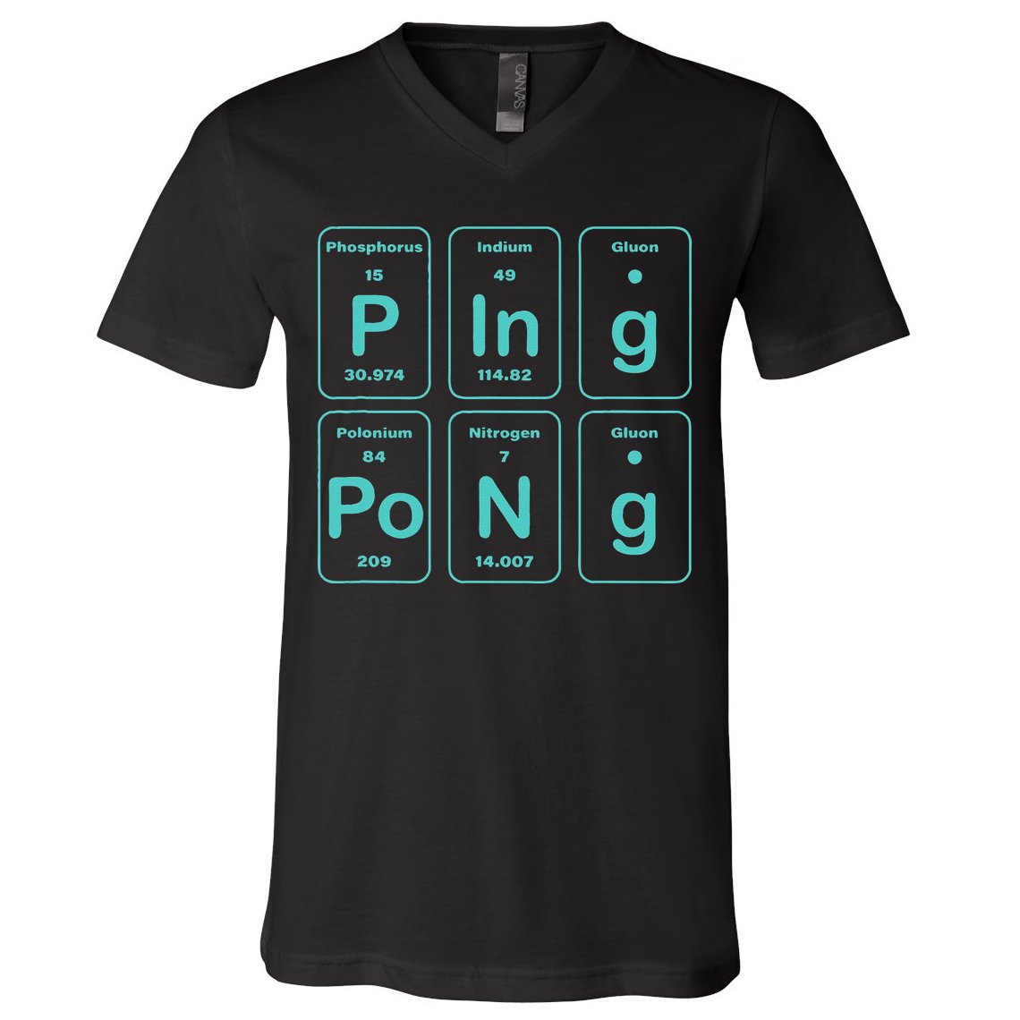 Ping Pong Periodic Table Funny V-Neck T-Shirt