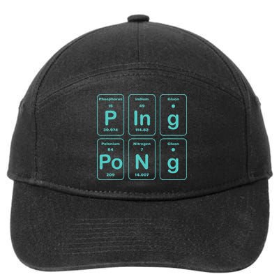 Ping Pong Periodic Table Funny 7-Panel Snapback Hat