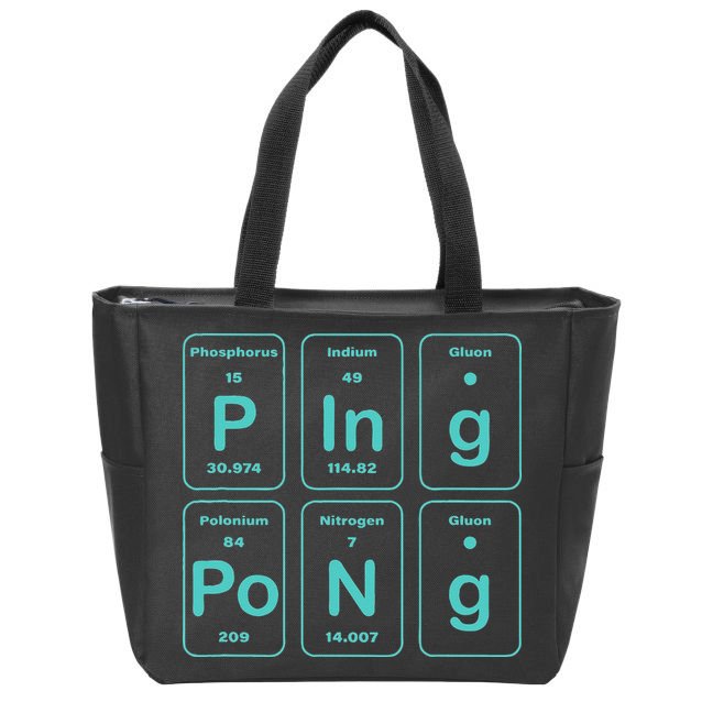 Ping Pong Periodic Table Funny Zip Tote Bag