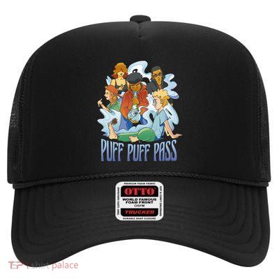 Puff Puff Pass High Crown Mesh Back Trucker Hat