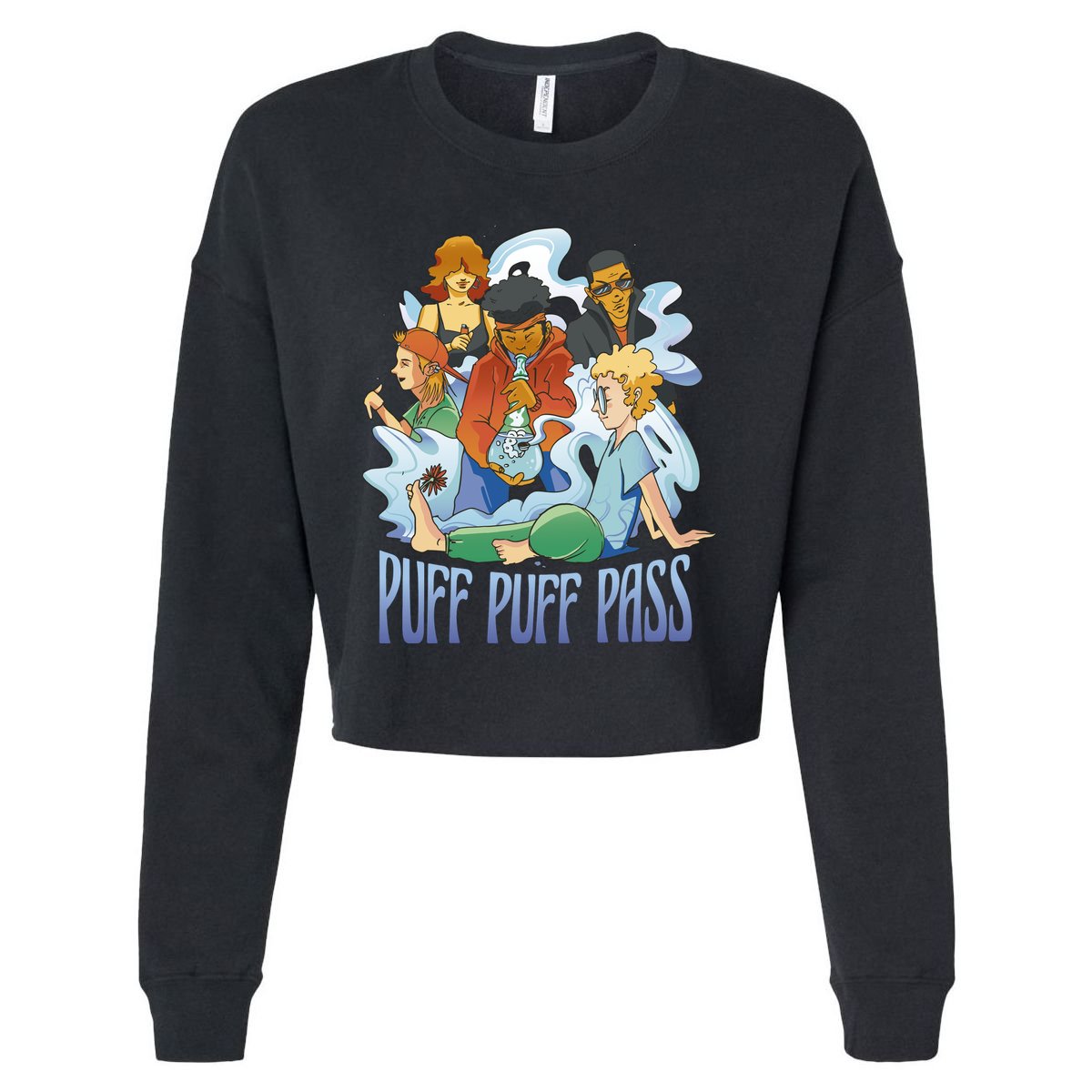 Puff Puff Pass Cropped Pullover Crew