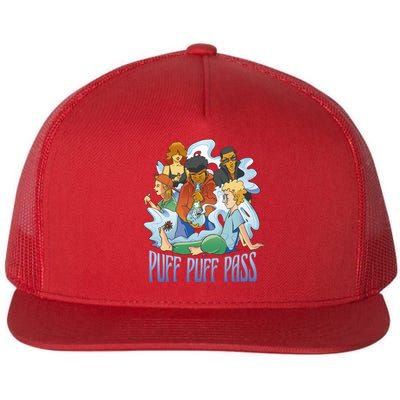 Puff Puff Pass Flat Bill Trucker Hat