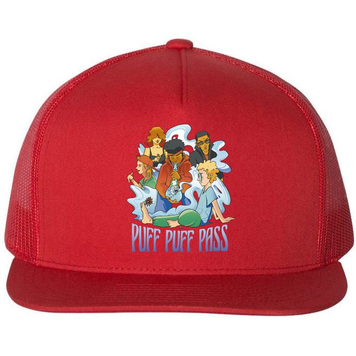 Puff Puff Pass Flat Bill Trucker Hat