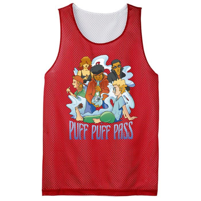 Puff Puff Pass Mesh Reversible Basketball Jersey Tank