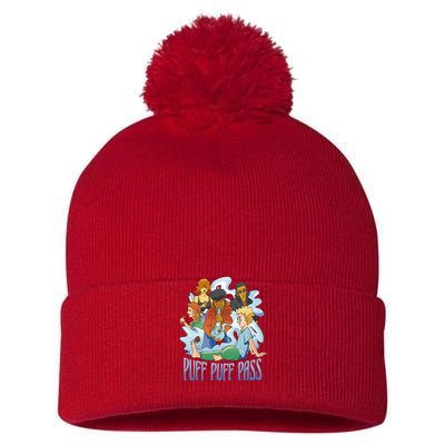 Puff Puff Pass Pom Pom 12in Knit Beanie