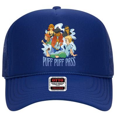 Puff Puff Pass High Crown Mesh Back Trucker Hat