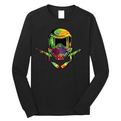 Paintball Player Paint Shooting Paintballer Air Gun Long Sleeve Shirt