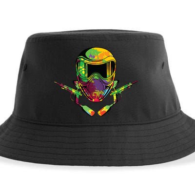 Paintball Player Paint Shooting Paintballer Air Gun Sustainable Bucket Hat