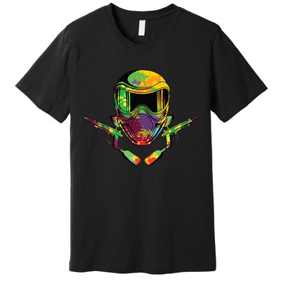Paintball Player Paint Shooting Paintballer Air Gun Premium T-Shirt