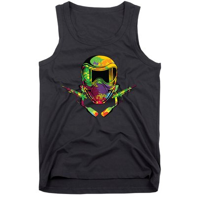Paintball Player Paint Shooting Paintballer Air Gun Tank Top