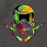 Paintball Player Paint Shooting Paintballer Air Gun Vector Backpack