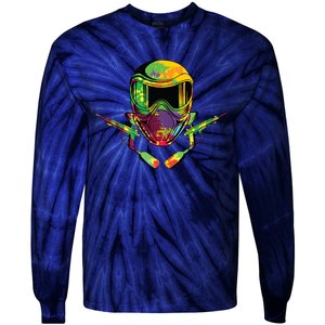 Paintball Player Paint Shooting Paintballer Air Gun Tie-Dye Long Sleeve Shirt