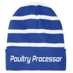 Poultry Processor Striped Beanie with Solid Band