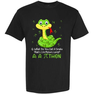 Python Pithon Pi Symbol Funny Math Teacher Pi Day Garment-Dyed Heavyweight T-Shirt