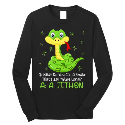 Python Pithon Pi Symbol Funny Math Teacher Pi Day Long Sleeve Shirt