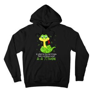 Python Pithon Pi Symbol Funny Math Teacher Pi Day Tall Hoodie