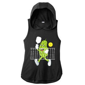 Pickle Playing Pickleball Funny Pickleball Paddleball Ladies PosiCharge Tri-Blend Wicking Draft Hoodie Tank