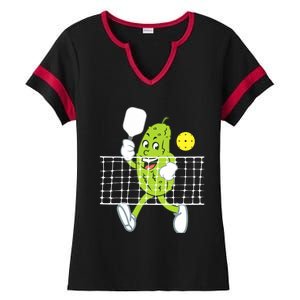 Pickle Playing Pickleball Funny Pickleball Paddleball Ladies Halftime Notch Neck Tee