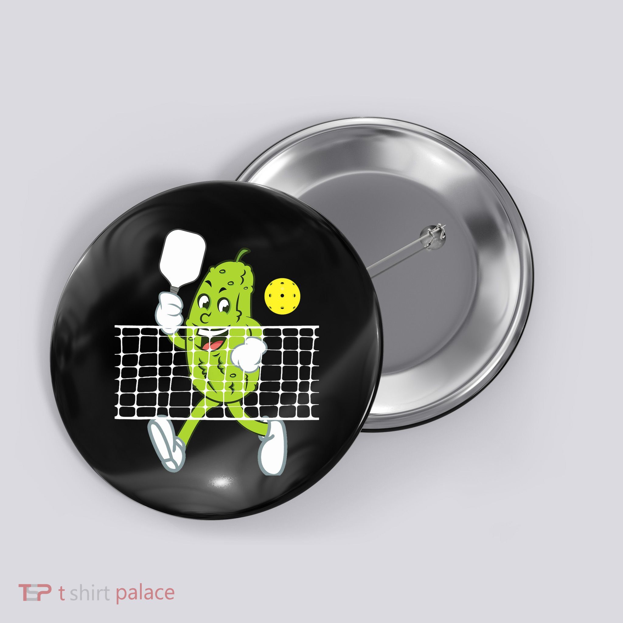 Pickle Playing Pickleball Funny Pickleball Paddleball Button