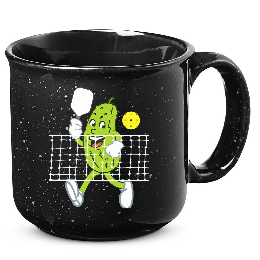 Pickle Playing Pickleball Funny Pickleball Paddleball 15oz Campfire Ceramic Mug