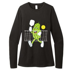 Pickle Playing Pickleball Funny Pickleball Paddleball Womens CVC Long Sleeve Shirt