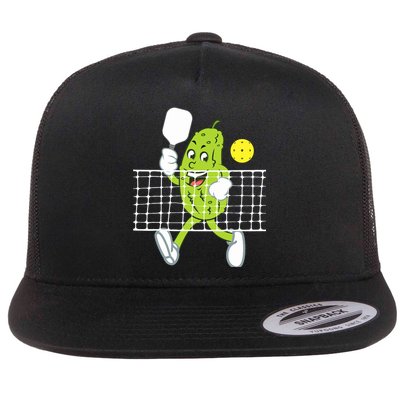 Pickle Playing Pickleball Funny Pickleball Paddleball Flat Bill Trucker Hat
