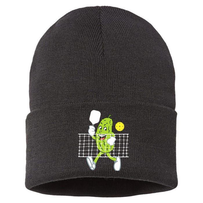 Pickle Playing Pickleball Funny Pickleball Paddleball Sustainable Knit Beanie