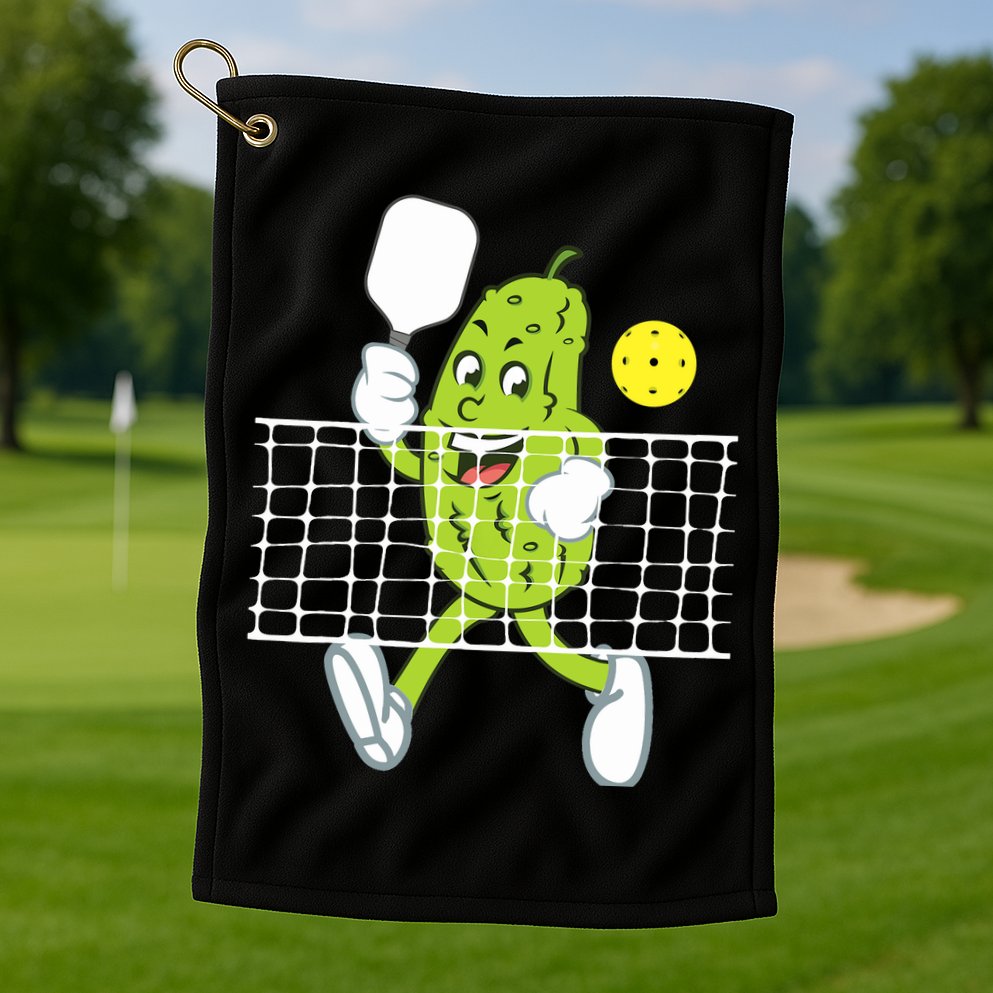 Pickle Playing Pickleball Funny Pickleball Paddleball Golf Towel