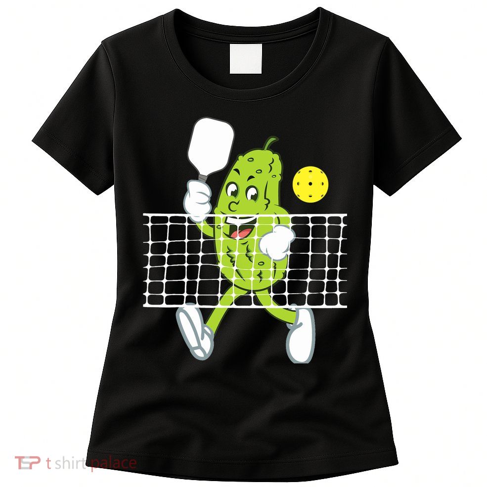 Pickle Playing Pickleball Funny Pickleball Paddleball Womens T-Shirt