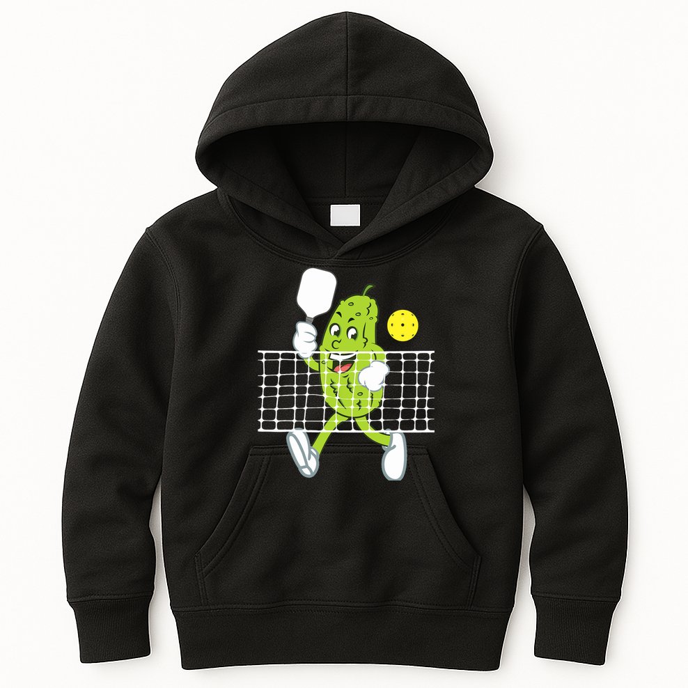Pickle Playing Pickleball Funny Pickleball Paddleball Kids Hoodie