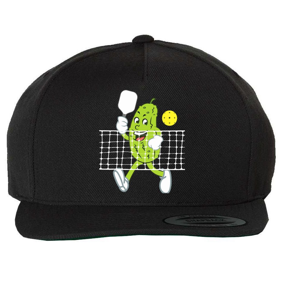Pickle Playing Pickleball Funny Pickleball Paddleball Wool Snapback Cap
