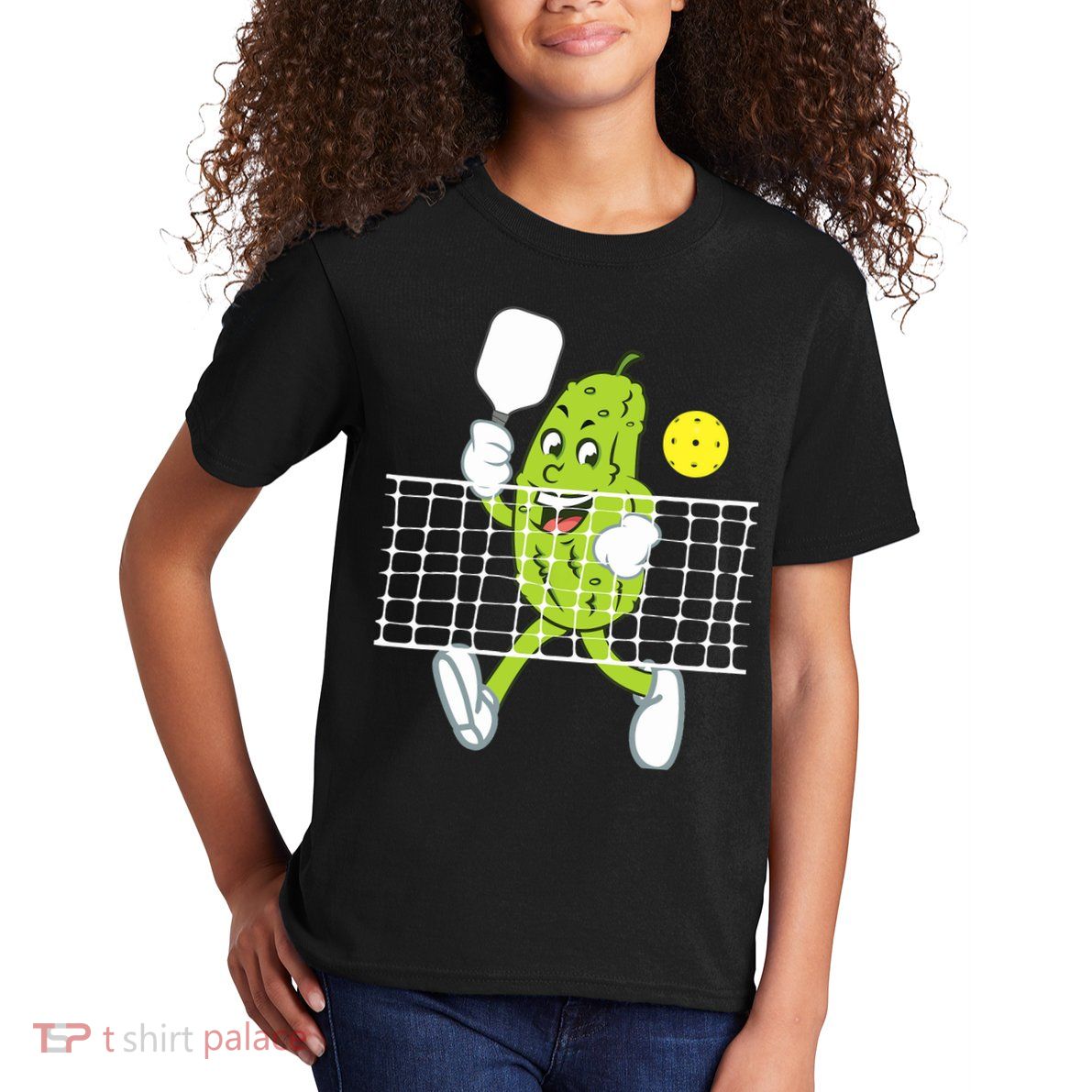 Pickle Playing Pickleball Funny Pickleball Paddleball Kids T-Shirt