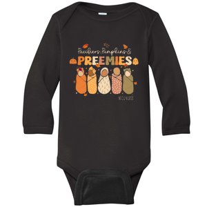 Pacifiers Pumpkins Preemies Thanksgiving Nicu Nurse Baby Long Sleeve Bodysuit