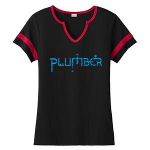 Plumbing Plumber Ladies Halftime Notch Neck Tee