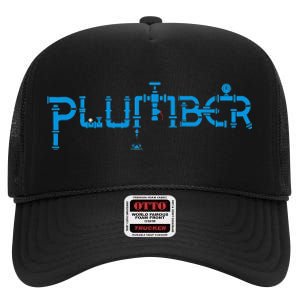 Plumbing Plumber High Crown Mesh Back Trucker Hat