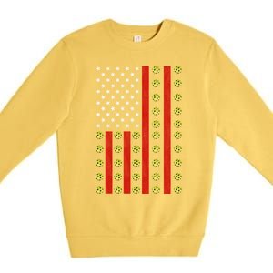 Patriotic Pickleball Player Us Flag Pickleball 4th Of July Gift Premium Crewneck Sweatshirt