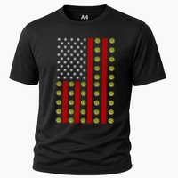 Patriotic Pickleball Player Us Flag Pickleball 4th Of July Gift Cooling Performance Crew T-Shirt