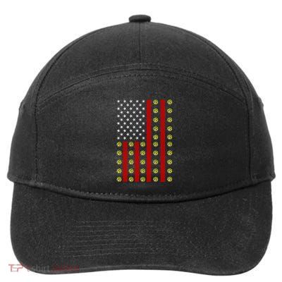 Patriotic Pickleball Player Us Flag Pickleball 4th Of July Gift 7-Panel Snapback Hat