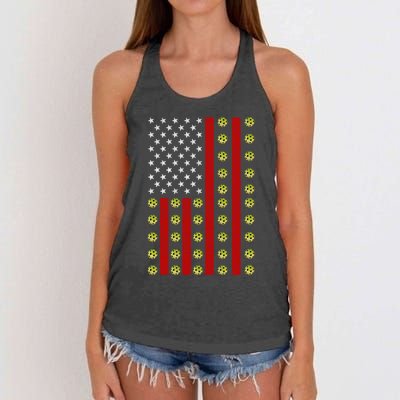 Patriotic Pickleball Player Us Flag Pickleball 4th Of July Gift Women's Knotted Racerback Tank