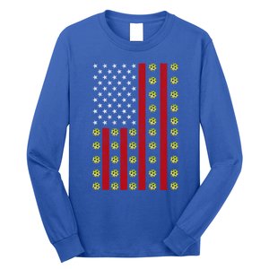 Patriotic Pickleball Player Us Flag Pickleball 4th Of July Gift Long Sleeve Shirt