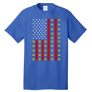 Patriotic Pickleball Player Us Flag Pickleball 4th Of July Gift Tall T-Shirt