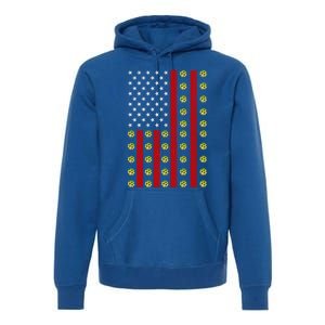 Patriotic Pickleball Player Us Flag Pickleball 4th Of July Gift Premium Hoodie