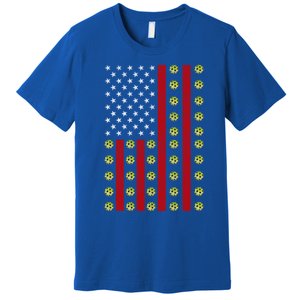 Patriotic Pickleball Player Us Flag Pickleball 4th Of July Gift Premium T-Shirt