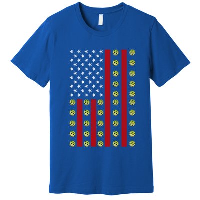 Patriotic Pickleball Player Us Flag Pickleball 4th Of July Gift Premium T-Shirt