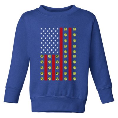 Patriotic Pickleball Player Us Flag Pickleball 4th Of July Gift Toddler Sweatshirt