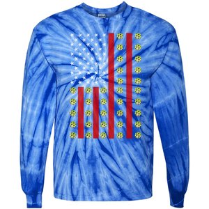 Patriotic Pickleball Player Us Flag Pickleball 4th Of July Gift Tie-Dye Long Sleeve Shirt