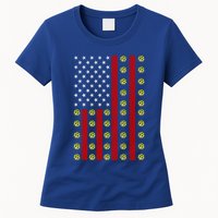 Patriotic Pickleball Player Us Flag Pickleball 4th Of July Gift Womens T-Shirt