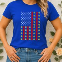 Patriotic Pickleball Player Us Flag Pickleball 4th Of July Gift Womens T-Shirt
