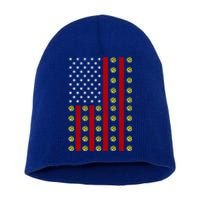 Patriotic Pickleball Player Us Flag Pickleball 4th Of July Gift Short Acrylic Beanie